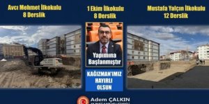 Kağızman’da 3 yeni okulun yapımı başladı