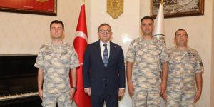Vali Ziya Polat, Hava Radar Bölük Komutanını makamında kabul etti