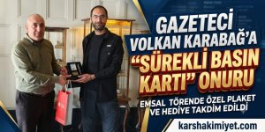 Gazeteci Volkan Karabağ'a "Sürekli Basın Kartı" Onuru